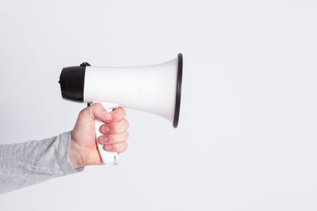 Man holding megaphone