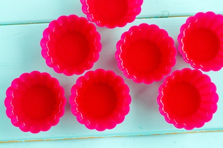 cake molds from aboveの写真素材