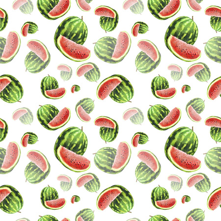 Watermelon. Texture pattern of watermelon pattern isolated on white backgroundの写真素材