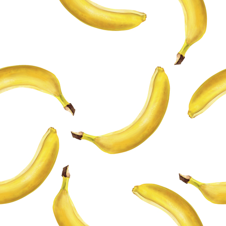 Banana Pattern. Banana Figure Isolated on White Background. Patternの写真素材