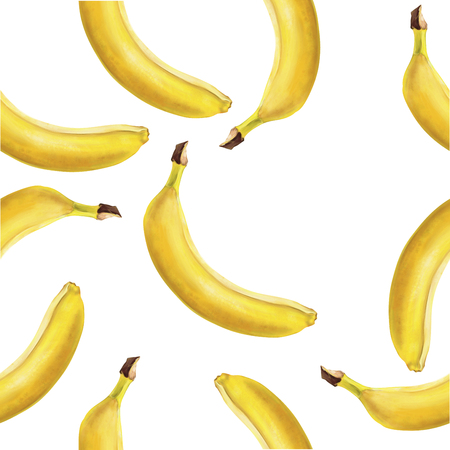 Banana Pattern. Banana Figure Isolated on White Background. Patternの写真素材