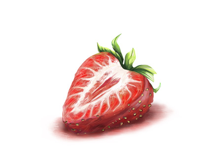 Strawberry. Strawberry picture isolated on white backgroundの写真素材