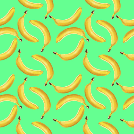 Banana pattern. Banana pattern isolated on a light green background. Patternの写真素材