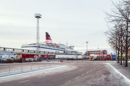 Wharf in Helsinki, Finlandの写真素材
