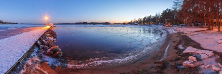 Panorama of the Gulf of Finland in Espoo, Finlandの写真素材