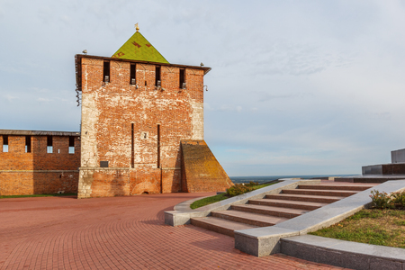 St. George Tower in Nizhny Novgorod Kremlin in summerの写真素材