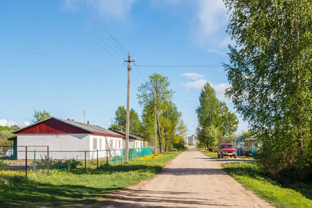 One of the streets of the village of Tsevlo in the Pskov regionの写真素材