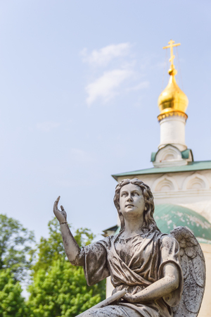 Sculpture of an angel at the grave in the Novodevichy Convent in Moscowの写真素材