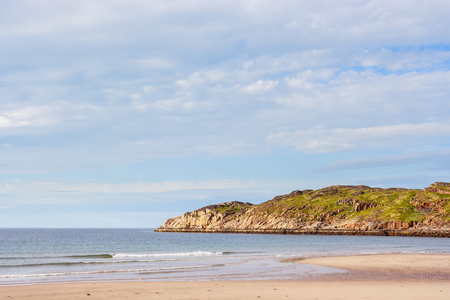 Sandy beach on the coast of the Barents Seaの写真素材