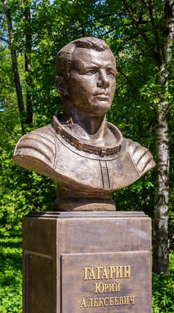 Bust of Gagarin Yuri Alekseevich, Ostashkov, Tver region/Russia, may/2012のeditorial素材