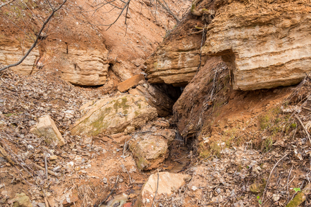 Clay rocks and stones in the Nizhny Novgorod regionの写真素材