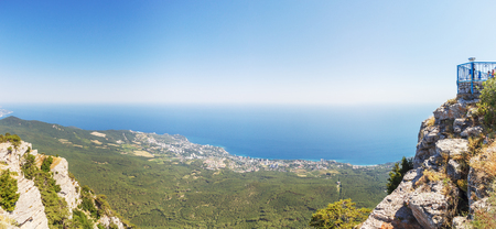 Beautiful mountain green lake in the south of Crimea at summerの写真素材