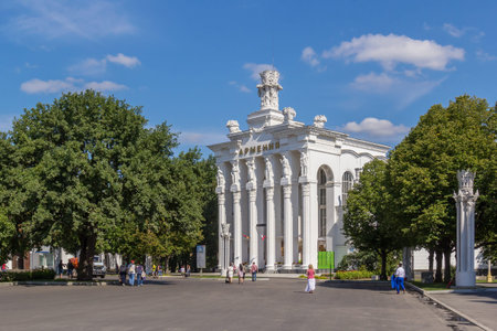 Moscow, Russia - August 18, 2018. VDNH, pavilion 68 Armenia, coal industry (former Siberia)のeditorial素材