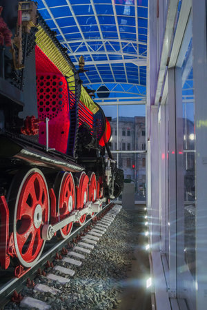 Samara city, Samara region/Russia - may 18 2019: Monument to the Lebedyanka L-3285 steam locomotive