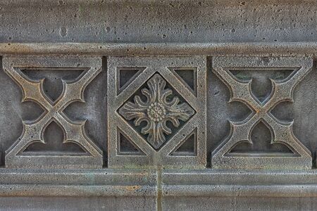 Khryashchevka village, Samara region/Russia - may 18 2019: Medieval gray stone wall decorのeditorial素材
