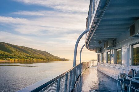 Passenger ship cruise on the Volga Riverの写真素材