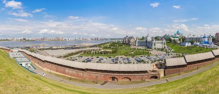 Kremlin wall and view of the palace square in Kazanのeditorial素材