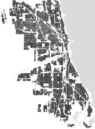 Map of the city of Chicago, USAのイラスト素材