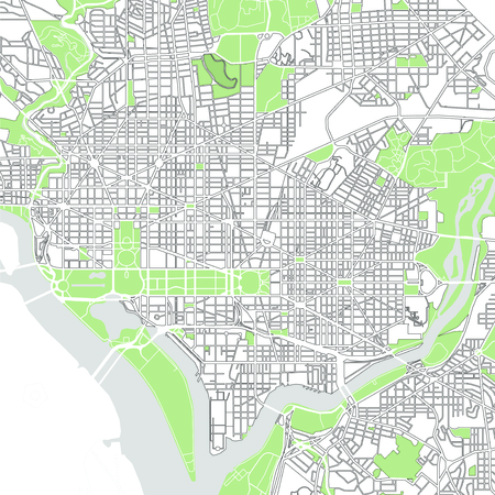 map of the city of Washington, D.C., USAのイラスト素材