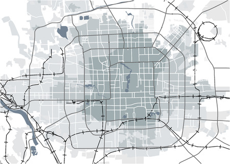 map of the city of Peking, Chinaのイラスト素材