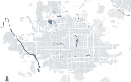 vector map of the city of Peking, Chinaのイラスト素材