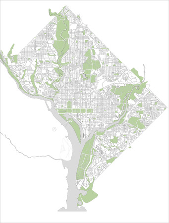 illustration map of the city of Washington D.C., USAの写真素材