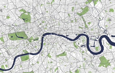 Vector map of the city of London, Great Britainのイラスト素材