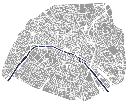 Map of the city of Paris, Franceのイラスト素材