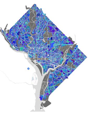 Map of the city of Washington D.C., USAのイラスト素材