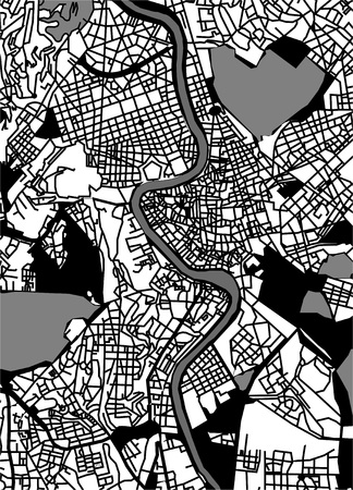 Vector map of the city of Rome, Italy.のイラスト素材
