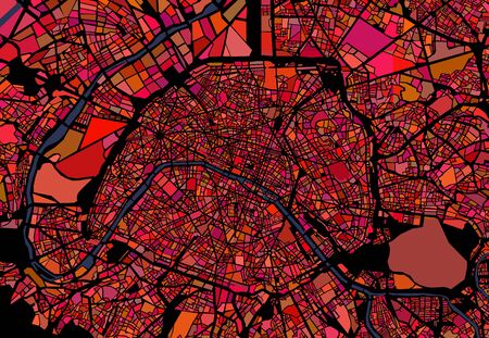 map of the city of Paris, Franceの写真素材