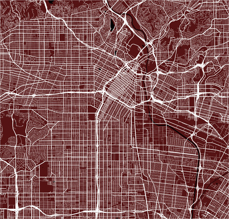 Map of the city of Los Angeles, USAのイラスト素材