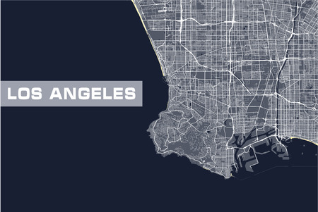 Map of the city of Los Angeles, USAのイラスト素材