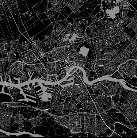 vector map of the city of Rotterdam, in South Holland, Netherlandsのイラスト素材