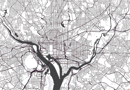 Map of the city of Washington D.C., USA vector illustration.のイラスト素材