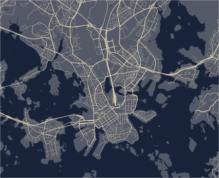 Map of the city of Helsinki, Finland vector illustration.のイラスト素材