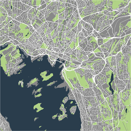 map of the city of Oslo, Norwayのイラスト素材
