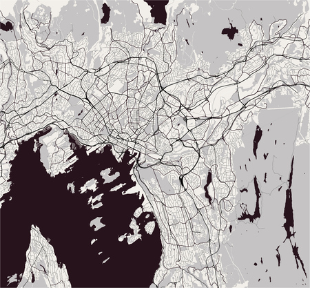map of the city of Oslo, Norwayのイラスト素材
