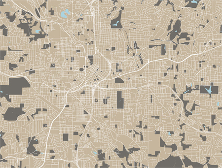 vector map of the city of Atlanta, USAのイラスト素材