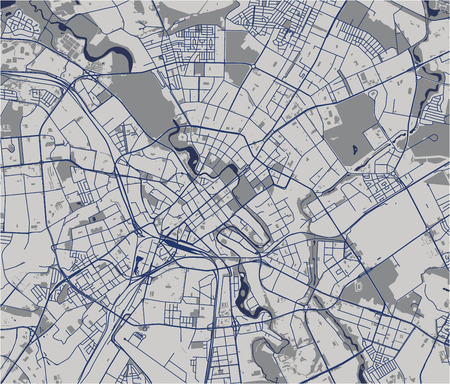 vector map of the city of Minsk, Belarusのイラスト素材
