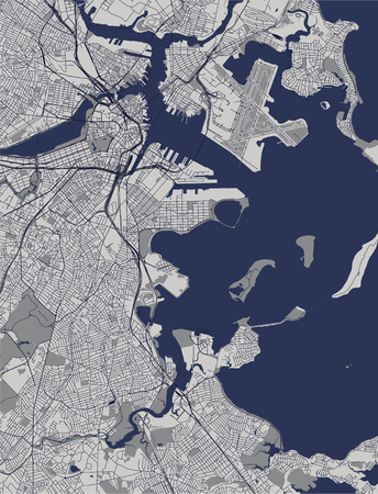 vector map of the city of Boston, USAのイラスト素材