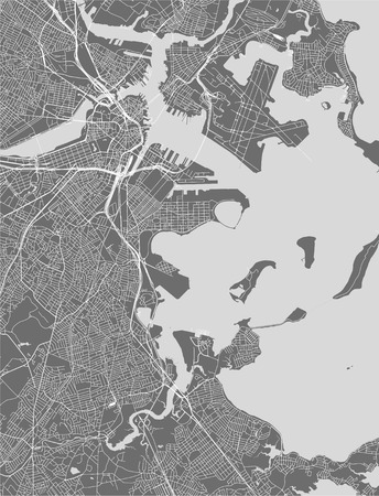 vector map of the city of Boston, USAのイラスト素材