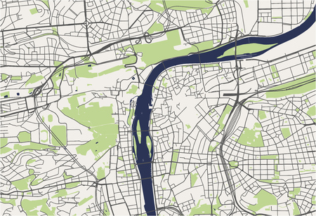 vector map of the city of Prague, Czech Republicのイラスト素材
