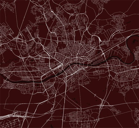 vector map of the city of Frankfurt am Main, Hesse, Germanyのイラスト素材