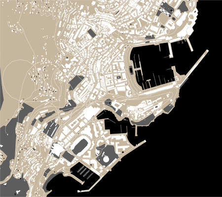 vector map of the city of Principality of Monaco, French Rivieraのイラスト素材