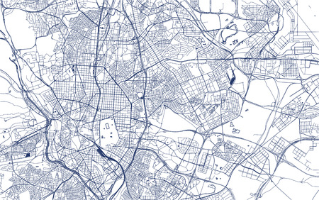 vector map of the city of Madrid, Spainのイラスト素材