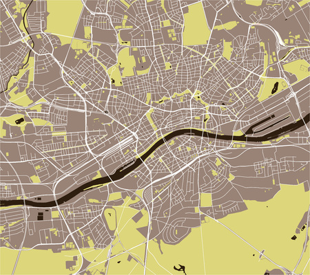 vector map of the city of Frankfurt am Main, Hesse, Germanyのイラスト素材