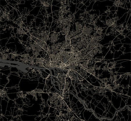 vector map of the city of Hamburg, Free and Hanseatic City of Hamburg, Germanyのイラスト素材