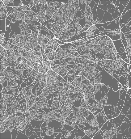 Vector map of the city of Birmingham, Wolverhampton, English Midlands, United Kingdom, Englandのイラスト素材