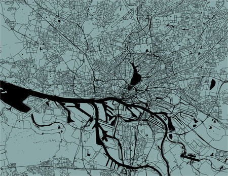 map of the city of Hamburg,, Germanyのイラスト素材